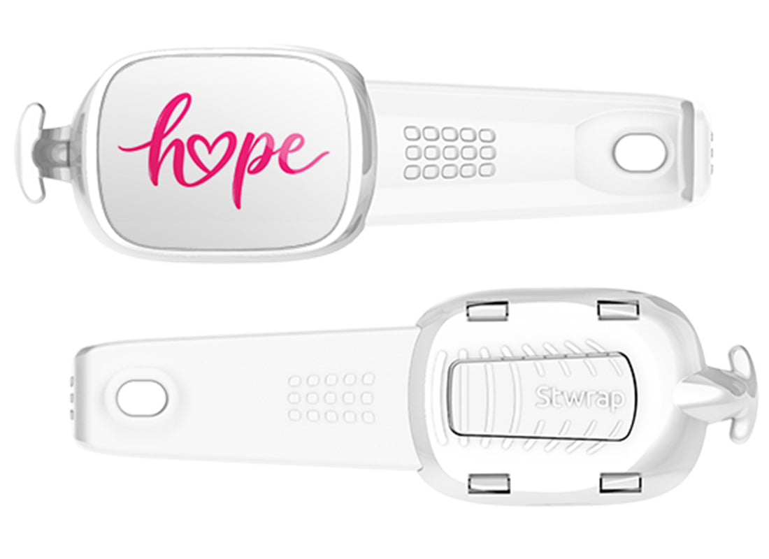 Hope Heart Breast Cancer Awareness Stwrap bag tag front and back views