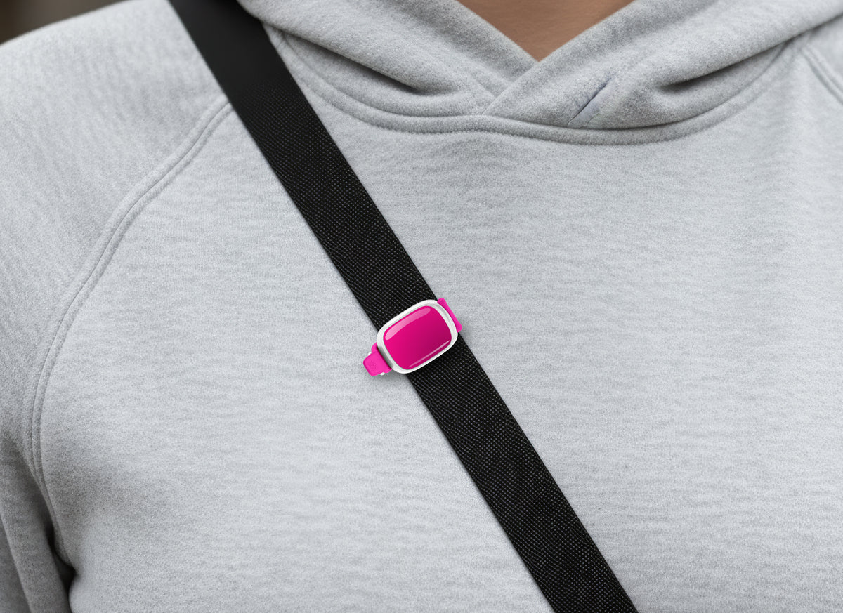 Solid Pink Breast Cancer Awareness breast cancer awareness Stwrap on a bag in a lifestyle setting