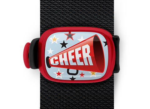 cheer bag tag stwrap mounted on backpack strap