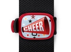 cheer bag tag stwrap mounted on backpack strap