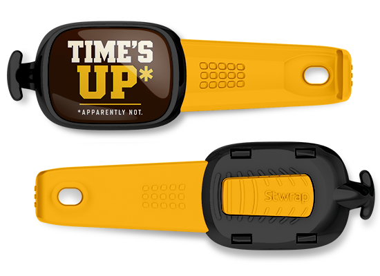 Time's Up Apparently Not college football Stwrap bag tag front and back
