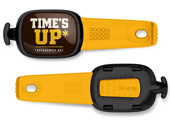 Time's Up Apparently Not college football Stwrap bag tag front and back