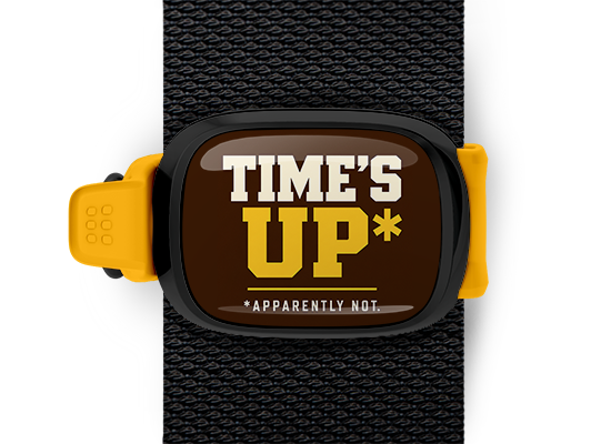 Time's Up Apparently Not football Stwrap bag tag mounted on backpack strap