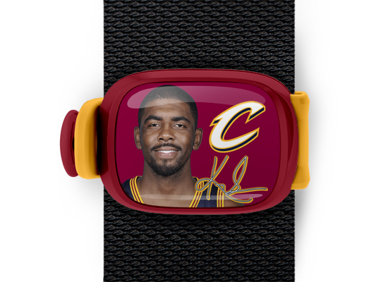 Kyrie Irving Bag Tag mounted on a bag strap