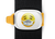 mask emoji bag tag stwrap shown mounted on bag strap