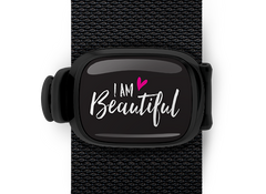 i am beautiful positive messages bag tag stwrap mounted on backpack strap