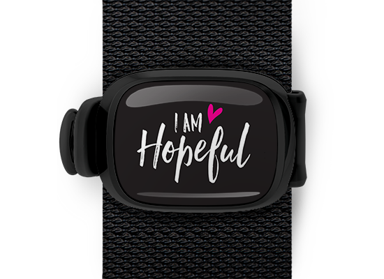 i am hopeful positive messages bag tag stwrap mounted on backpack strap