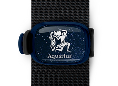aquarius zodiac bag tag stwrap mounted on backpack strap