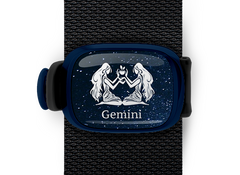 gemini zodiac bag tag stwrap mounted on backpack strap