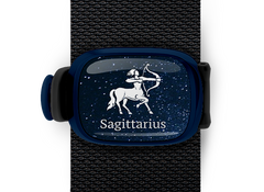Zodiac bag tag Stwrap sagittarius mounted on backpack strap