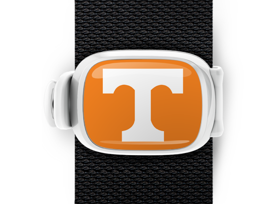 Tennessee Volunteers Bag Tag mounted on a bag strap