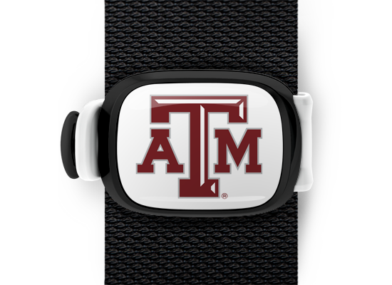 Texas A&M Aggies Bag Tag mounted on a bag strap