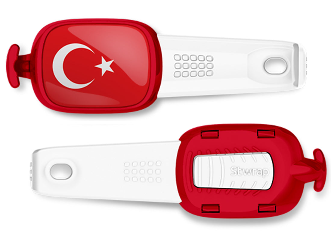Turkey flag Stwrap bag tag front and back view