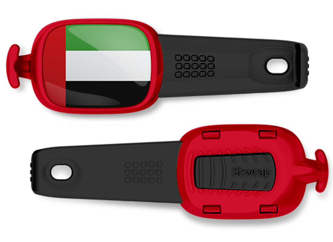 United Arab Emirates flag Stwrap bag tag front and back view