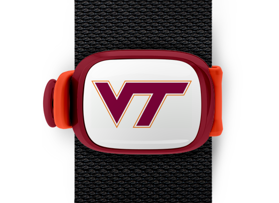Virginia Tech Hokies Bag Tag mounted on a bag strap