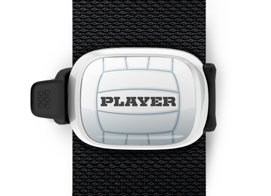 Volleyball Player Bag Tag mounted on a sports bag strap