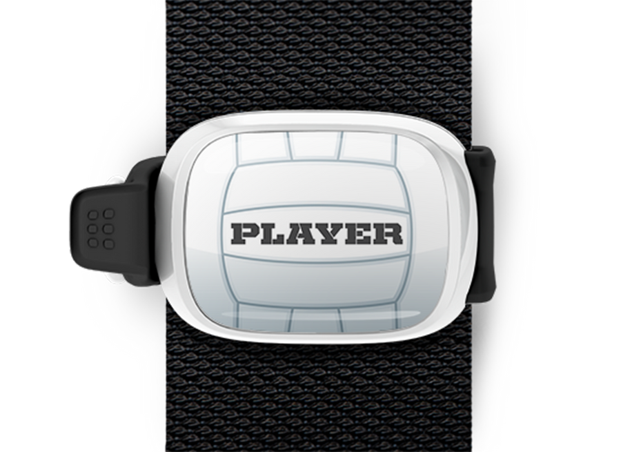 Volleyball Player Bag Tag mounted on a sports bag strap