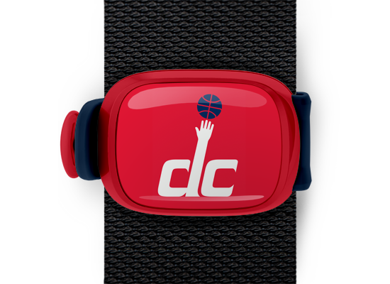 Washington Wizards Bag Tag mounted on a bag strap