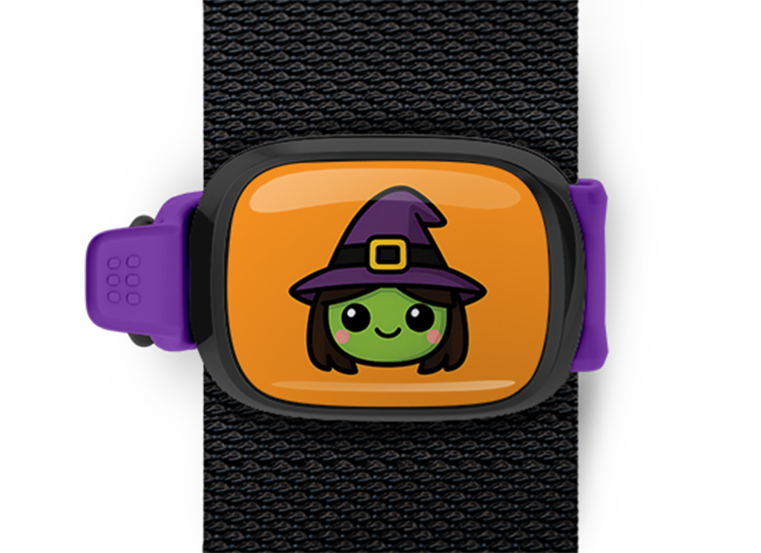 Witch halloween bag tag Stwrap with default title case mounted on backpack strap