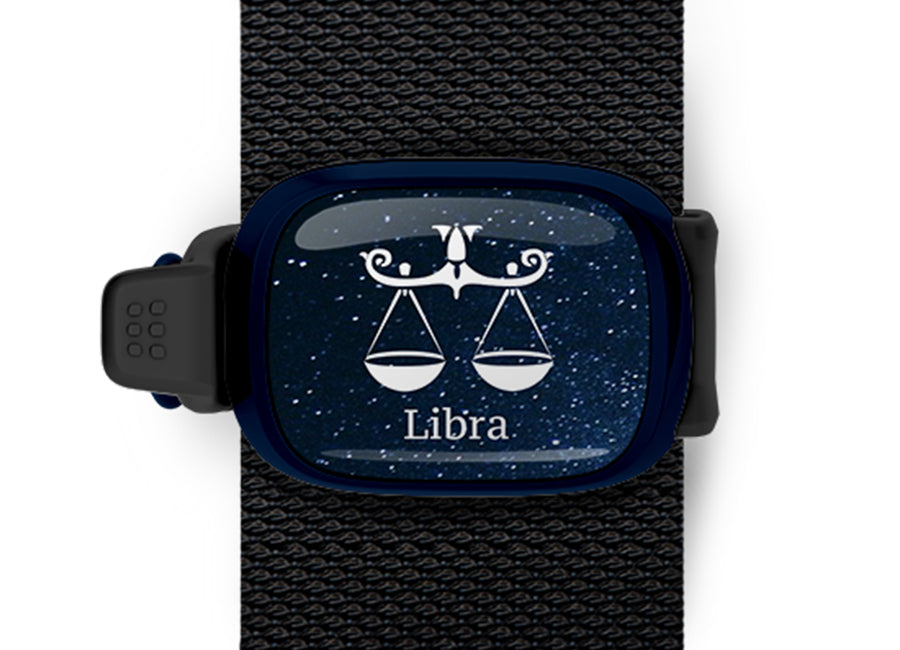 Libra Zodiac Bag Tag by Stwrap flat strap-mounted astrology bag tag