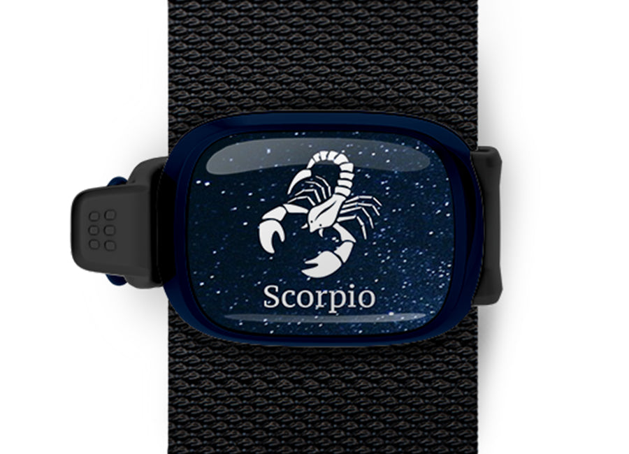 Scorpio Zodiac Bag Tag by Stwrap flat strap-mounted astrology bag tag
