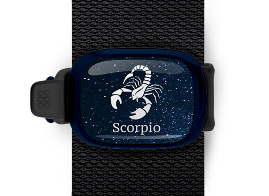 Scorpio Zodiac Bag Tag by Stwrap flat strap-mounted astrology bag tag