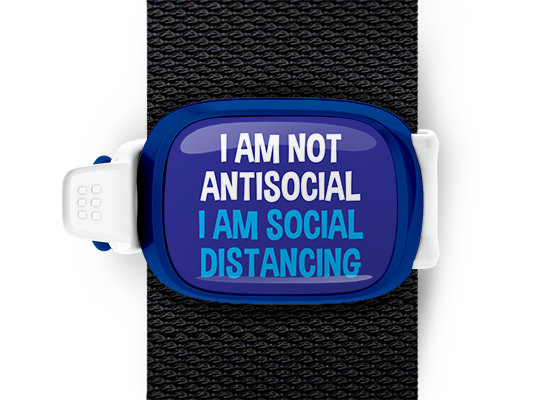I Am Not Antisocial I Am Social Distancing bag tag Stwrap mounted on backpack strap